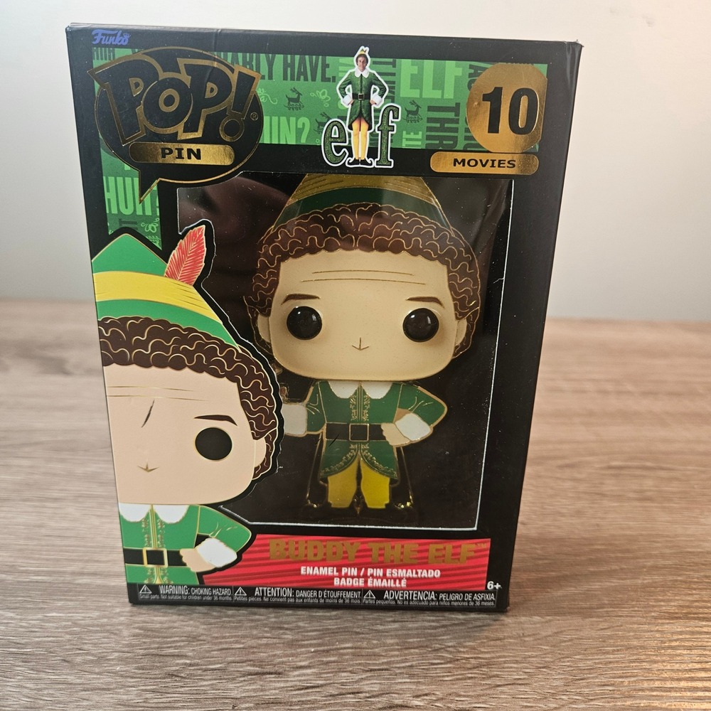 Funko Pop Pin Buddy the Elf 10 Movies Enamel Pin with Stand Christmas New